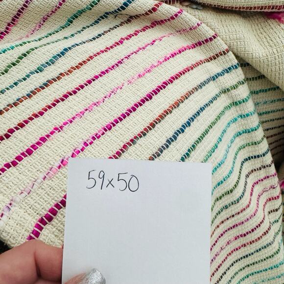 DII Multicolor Diamond Pattern With Fringe Throw 50x60 - Picture 4 of 4